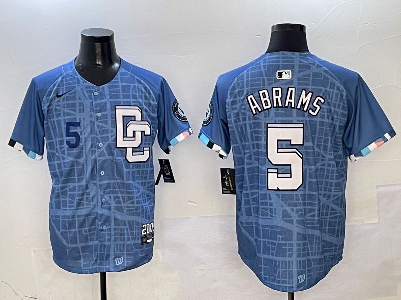Men Washington Nationals #5 Abrams Blue Joint Name Nike 2025 MLB Jersey style 3->washington nationals->MLB Jersey